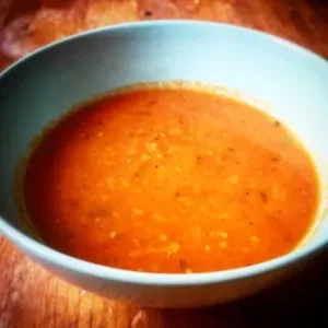 A fresh tomato soup that's cheap and easy to make.